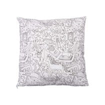 Coussin Pincello PILLOW Blanc Noir 43 x 13 x 43 cm Pour peindre (6 Unités)