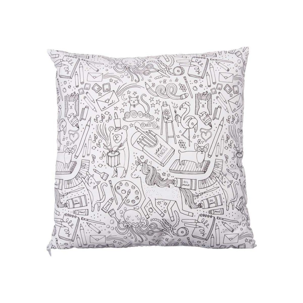 Cushion Pincello PILLOW White Black 43 x 13 x 43 cm For painting (6 Units)