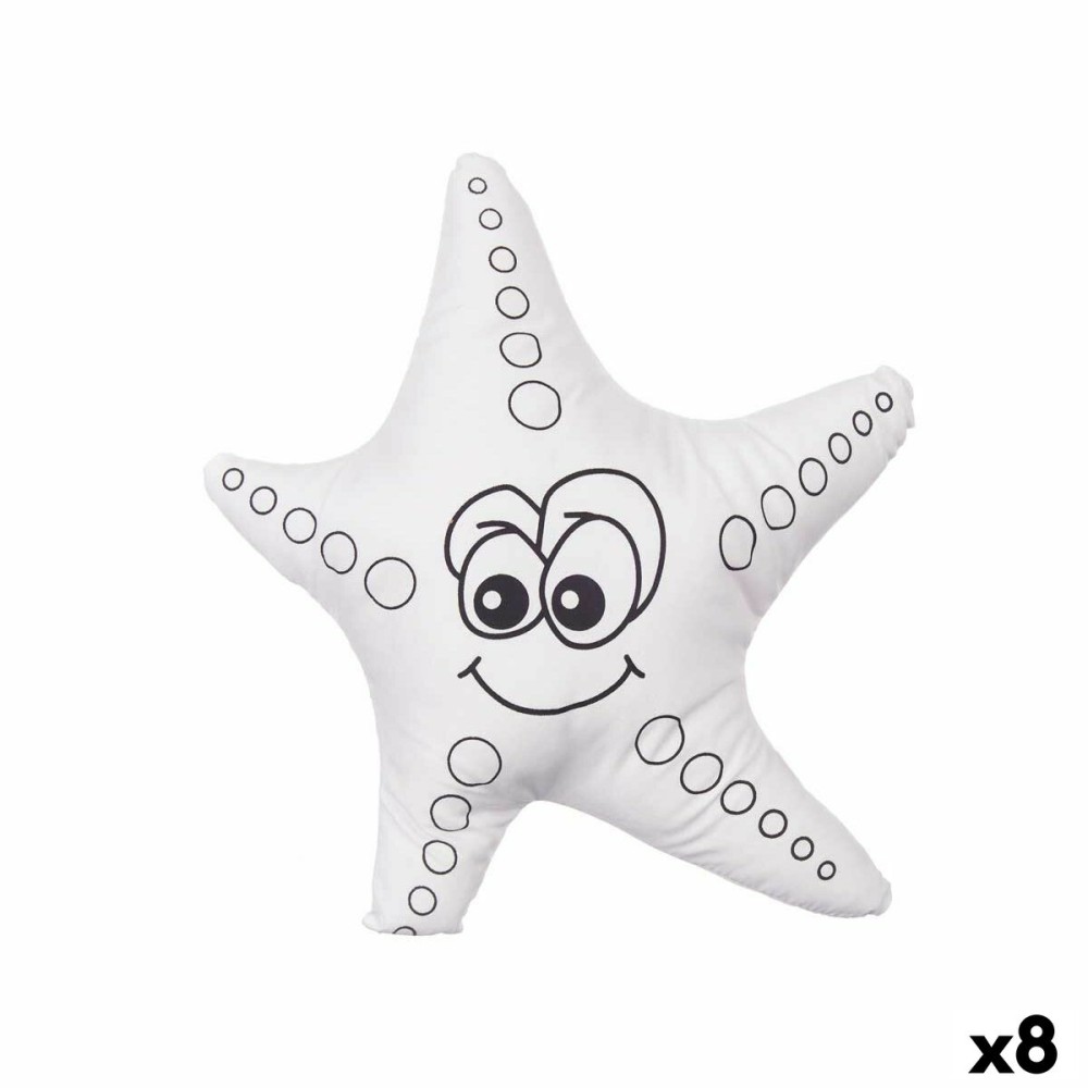 Colouring Plush Pincello ST371 White Black Cloth 26 x 26 x 8 cm Starfish (8 Units)