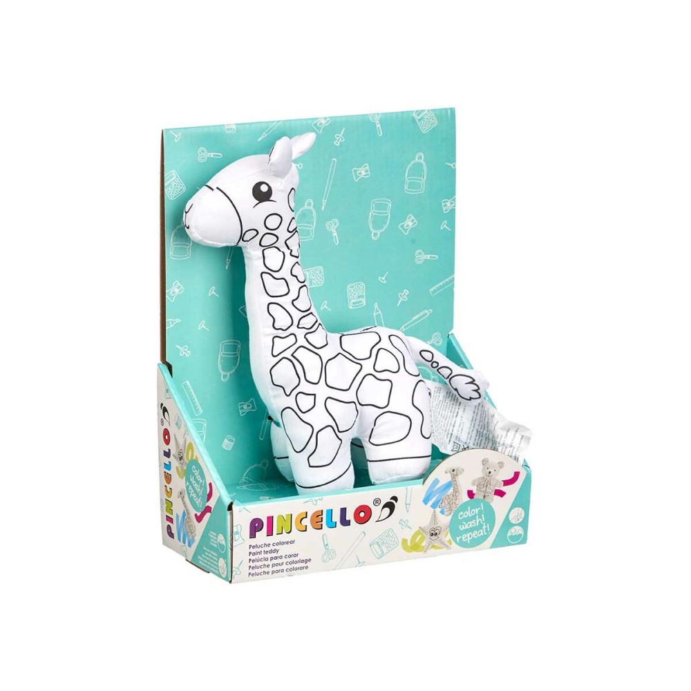 Colouring Plush Pincello ST448 White Black Cloth 17 x 22 x 9 cm Giraffe (8 Units)