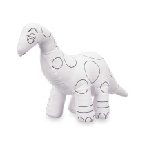 Peluche à colorier Pincello ST205 Blanc Noir Tissu 28 x 22 x 9 cm Dinosaure (8 Unités)