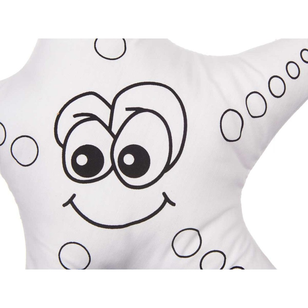 Colouring Plush Pincello ST371 White Black Cloth 26 x 26 x 8 cm Starfish (8 Units)