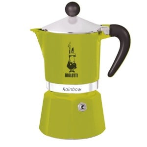 Italian Coffee Pot Bialetti Rainbow Green Metal Aluminium