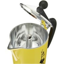 Italian Coffee Pot Bialetti Rainbow Yellow Metal 6 Cups