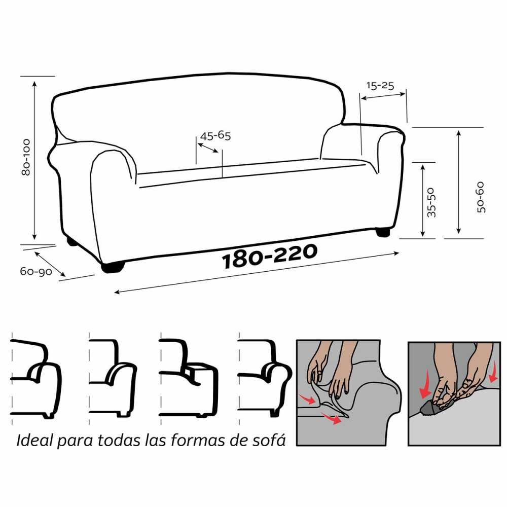 Sofa Cover Sofakover Romeo 180 - 220 cm 3 places