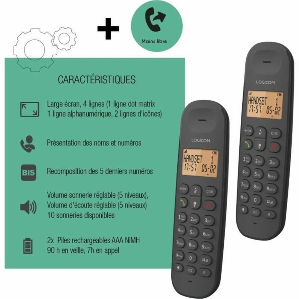 Festnetztelefon Logicom DECT ILOA 250 DUO Schwarz