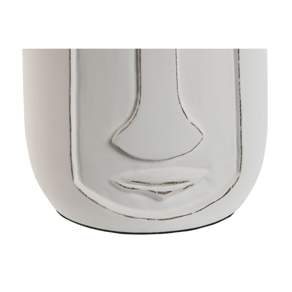 Vase Home ESPRIT Blanc Bois de manguier Moderne Visage 15 x 15 x 45 cm