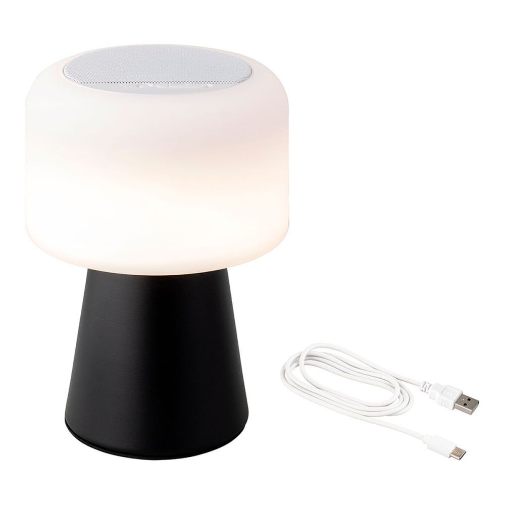 Lampe LED avec haut-parleur Bluetooth et chargeur sans fil Lumineo 894415 Noir Rechargeable