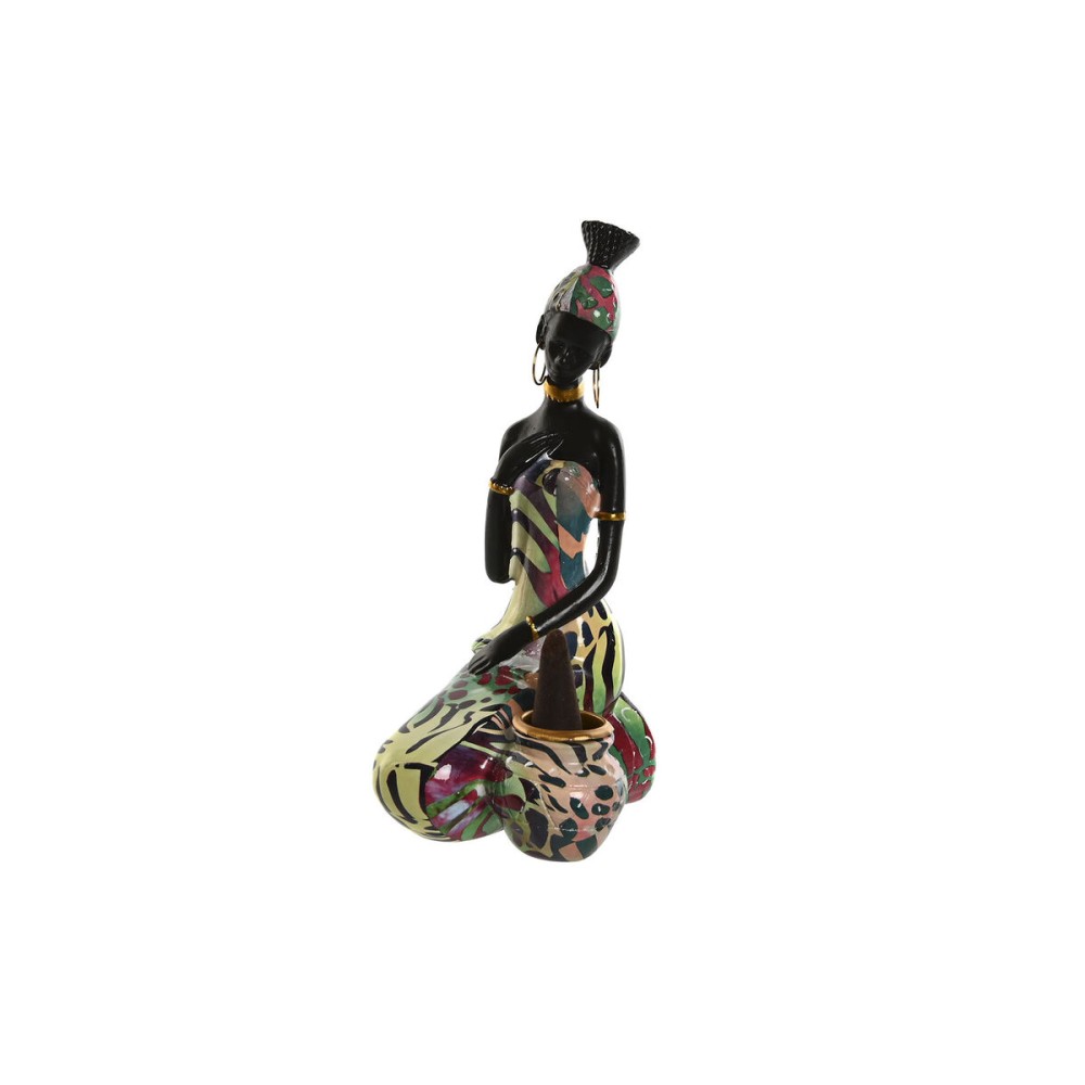 Decorative Figure Home ESPRIT Multicolour African Woman 9 x 7 x 16,5 cm (2 Units)