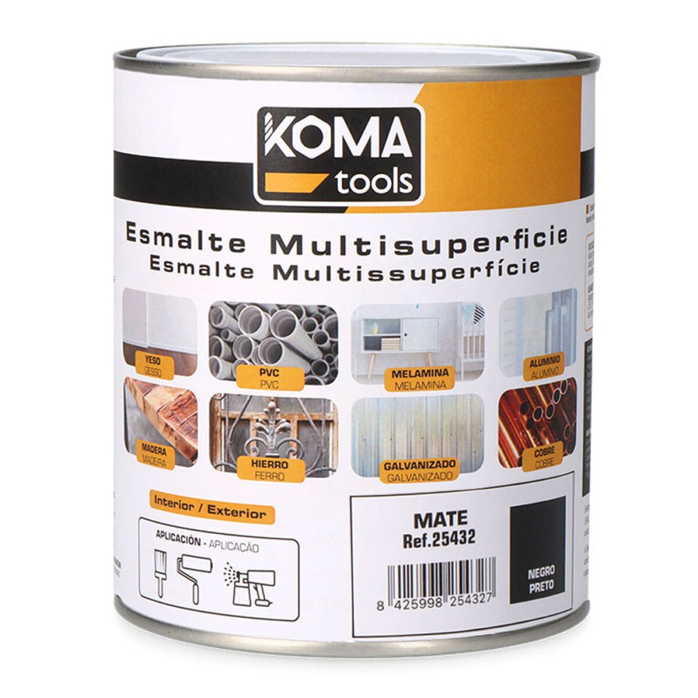 Peinture acrylique Koma Tools Noir Mat 750 ml