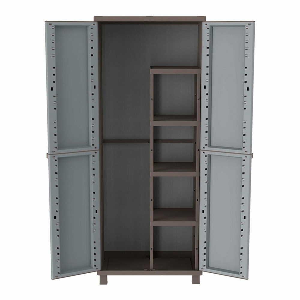 Armoire à balai Terry Jrattan 368 Gris 68 x 37,5 x 170 cm Plastique 4 Etagères