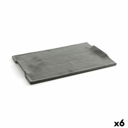 Tablett für Snacks Quid Mineral Gres Schwarz aus Keramik 35 x 23 cm (6 Stück)