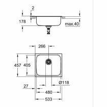 Mitigeur Grohe 31719SD0 Acier inoxydable Rectangulaire