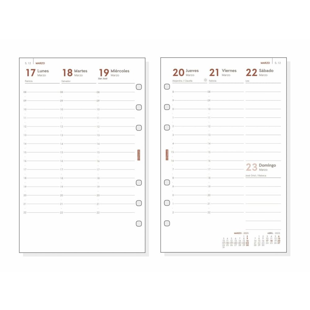 Diary Refill Finocam OPEN R599 2025 11,7 x 18,1 cm