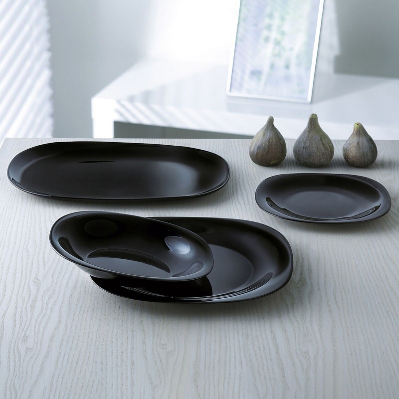 Deep Plate Luminarc Carine Black Glass (Ø 23,5 cm) (24 Units)