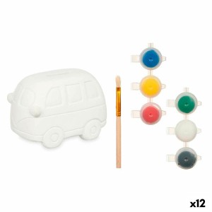 Sparschwein zum Anmalen Pincello BS2207 Weiß 12,4 x 8,6 x 9,9 cm Transporter (12 Stück)