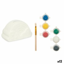 Sparschwein zum Anmalen Pincello BS2660 Weiß 13,9 x 8,4 x 9,6 cm Regenbogen (12 Stück)