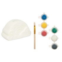 Sparschwein zum Anmalen Pincello BS2660 Weiß 13,9 x 8,4 x 9,6 cm Regenbogen (12 Stück)