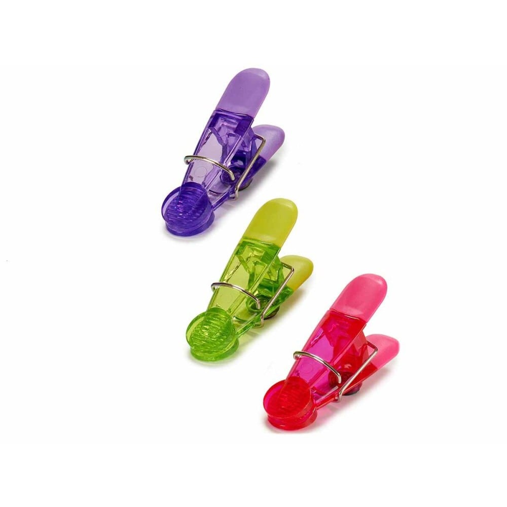 Bag Closing Clips Kinvara CH14812 Multicolour Natural rubber Plastic Magnetic 4 Pieces (12 Units)