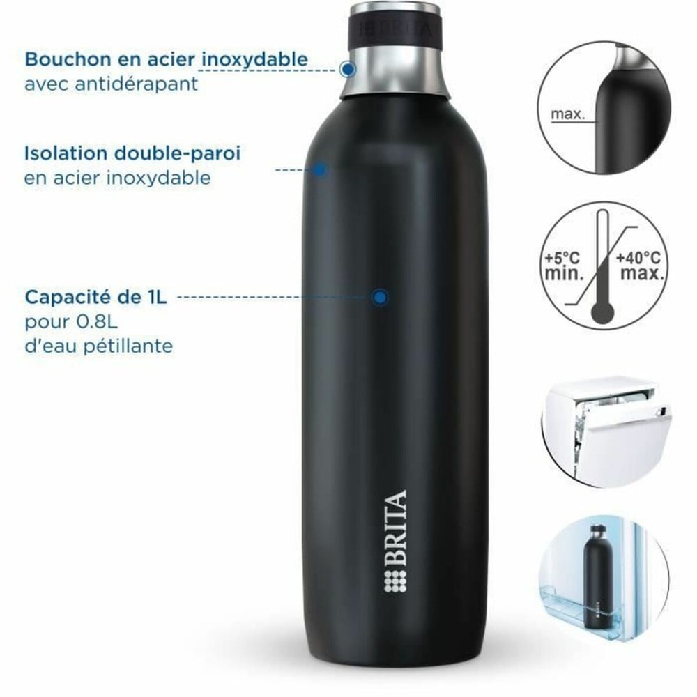 Thermosflasche Brita Schwarz 1 L