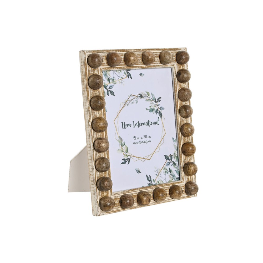 Photo frame Home ESPRIT White Brown Crystal Mango wood 21 x 3 x 26 cm