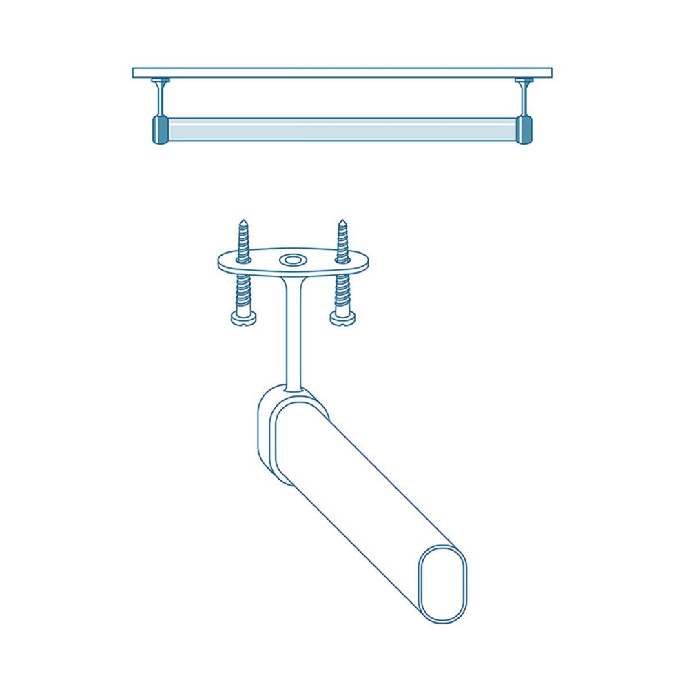 Support de tringle de penderie Stor Planet Cintacor Blanc Ovale 15 x 25 mm (2 Unités)