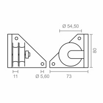 Poulie de pergola Micel TLD20 Nylon 7,3 x 7,3 x 8 cm latérale Blanc