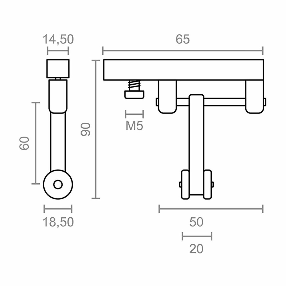 Pergola pulley Micel TLD21 Nylon 65 x 18,5 x 90 mm Runner White