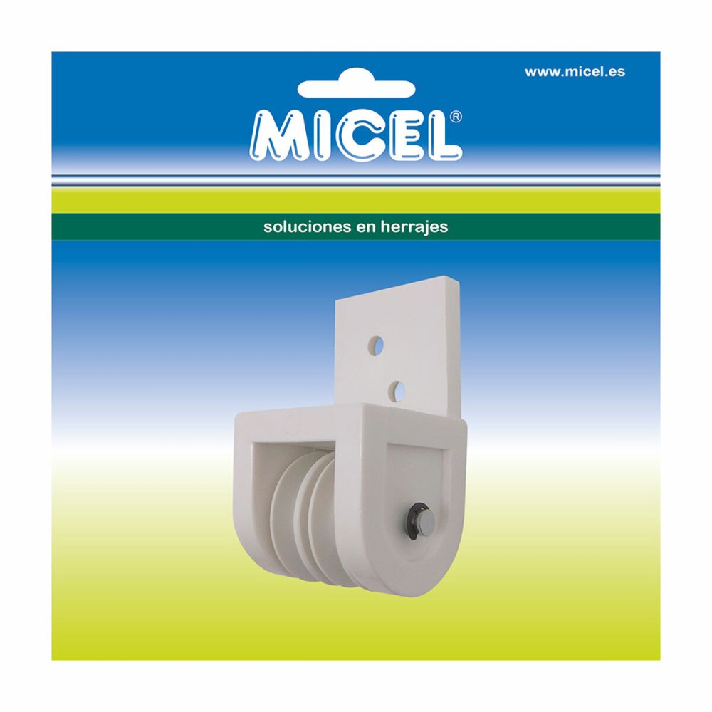 Poulie de pergola Micel TLD19 Nylon 4,3 x 4,2 x 7,8 cm Frontal Blanc