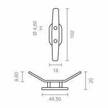 Seilrolle für Sonnensegel Micel TLD15 Weiß 1,8 x 2 x 10,2 cm 2 Stück