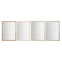 Miroir mural Home ESPRIT Blanc Marron Beige Gris 66 x 2 x 92 cm (4 Unités)