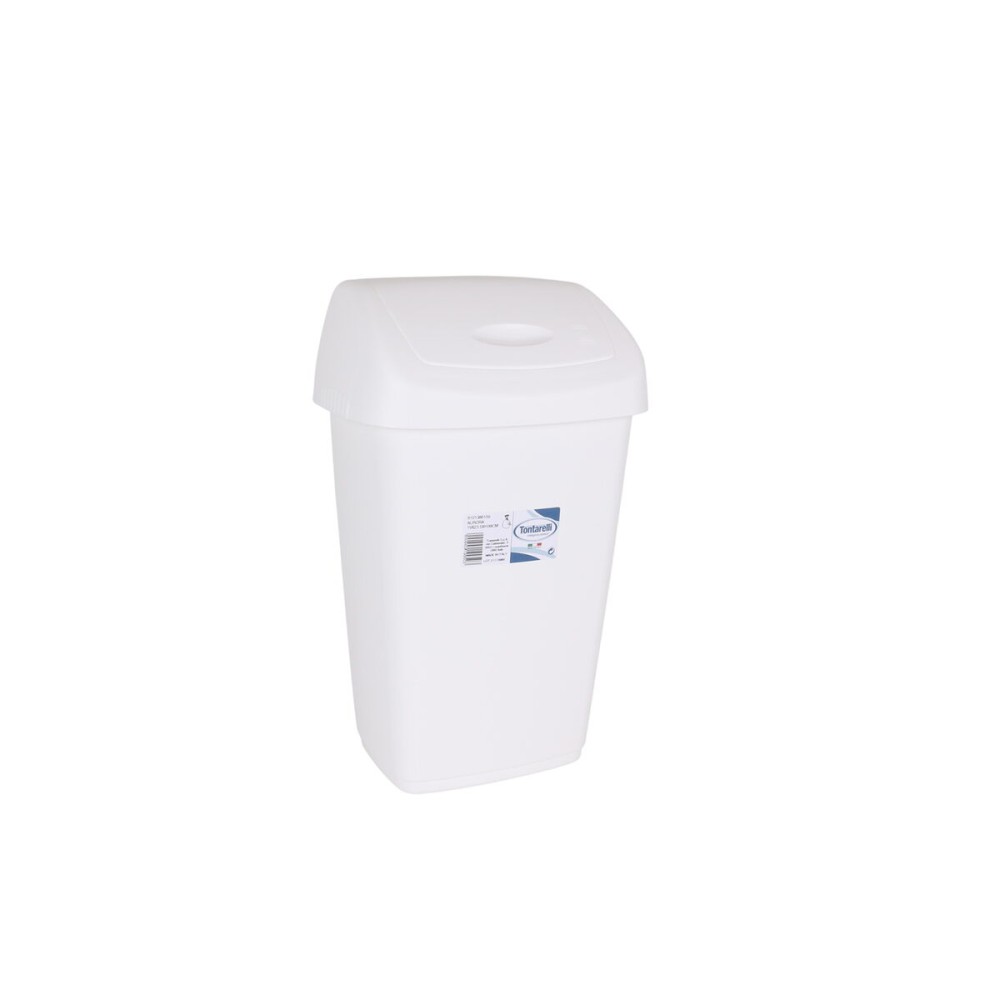 Rubbish bin Tontarelli Aurora White 9L With lid (12 Units)