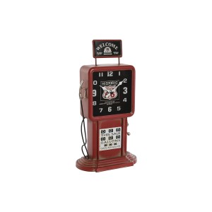 Table clock Home ESPRIT Red Metal gasolinera 18 x 10 x 34 cm