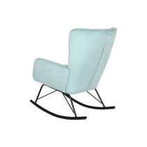 Rocking Chair Home ESPRIT Black Sky blue Polyester Metal 68 x 90 x 92 cm