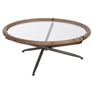 Table Basse Home ESPRIT Verre Bois d'épicéa 100 x 100 x 40 cm