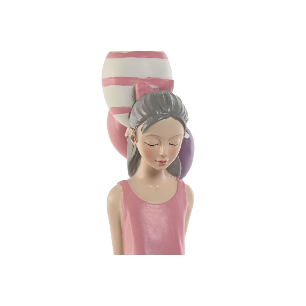 Decorative Figure Home ESPRIT Pink Light mauve chica 7 x 11 x 27 cm