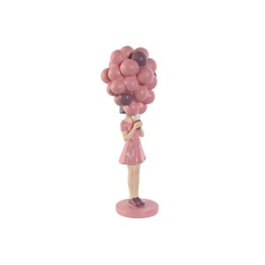 Deko-Figur Home ESPRIT Rosa Violett chica 11 x 11,7 x 32 cm