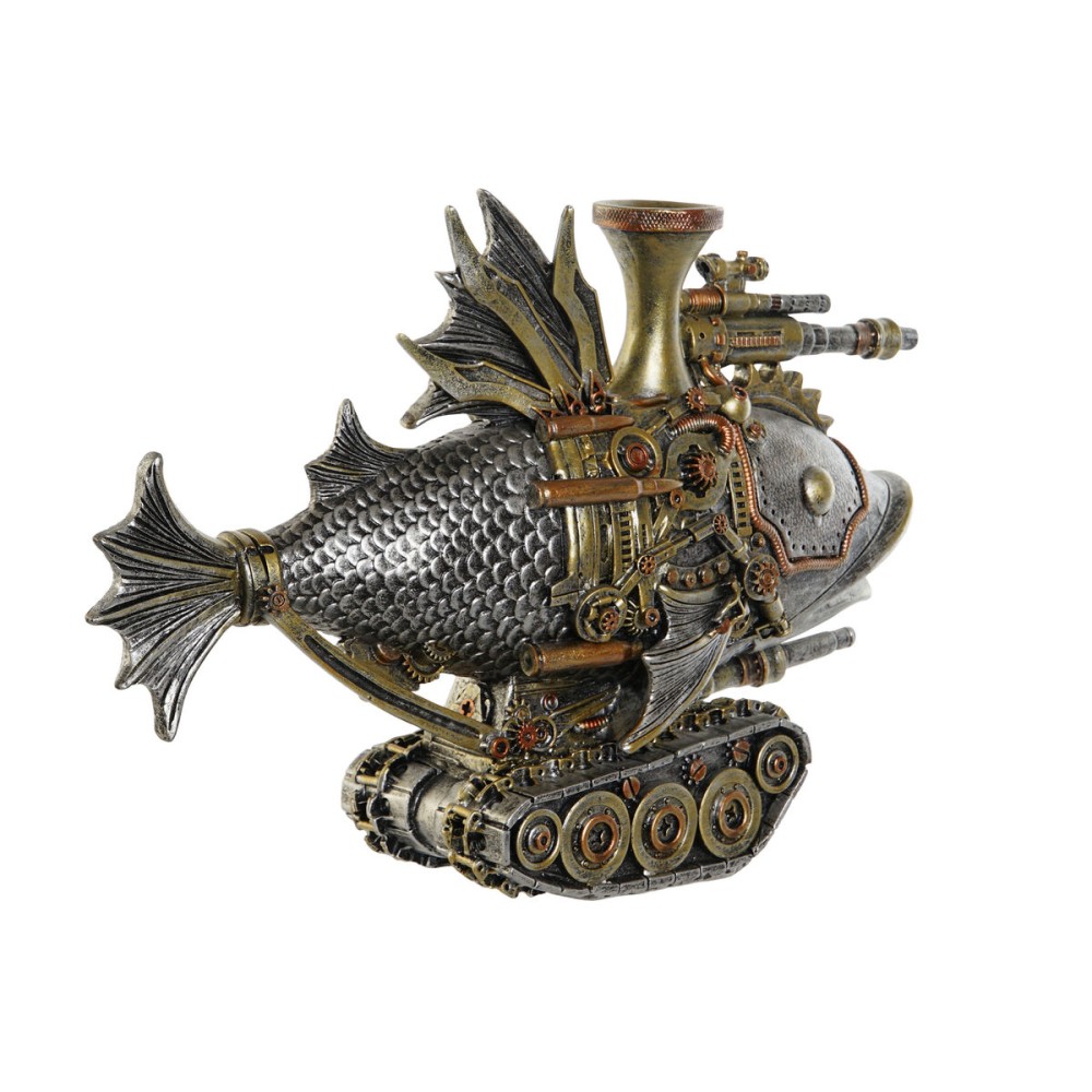 Decorative Figure Home ESPRIT Grey Multicolour Fish 31,5 x 9 x 22 cm