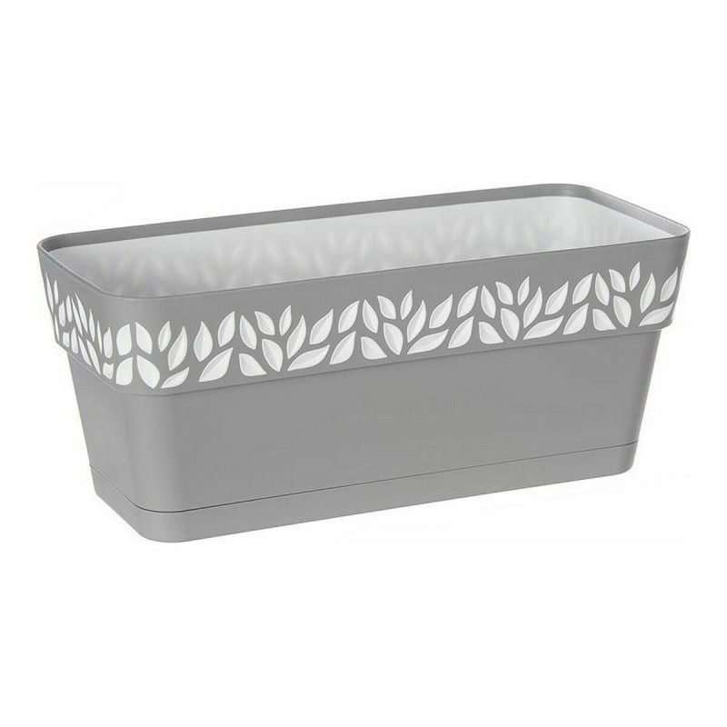 Jardinière auto-arrosante Stefanplast Cloe Blanc Gris Plastique 13,3 x 12,3 x 29,3 cm (12 Unités)