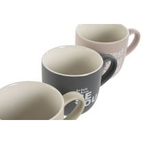 Ensemble de 4 mugs Home ESPRIT Jaune Beige Gris Rose Porcelaine 410 ml 13 x 9 x 9,4 cm