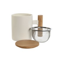 Tasse avec filtre pour infusions Home ESPRIT Blanc Acier inoxydable Porcelaine 360 ml