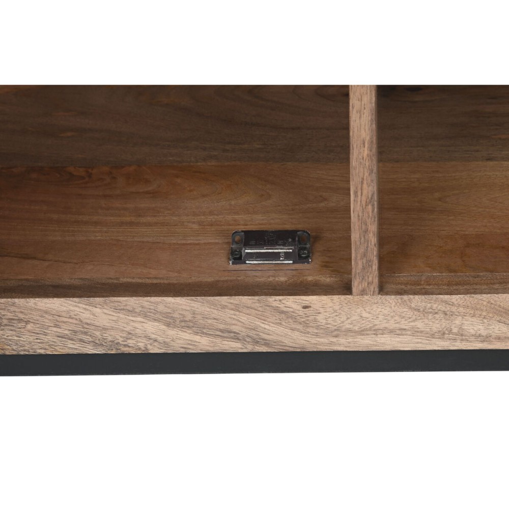 TV-Möbel Home ESPRIT Braun Schwarz Silberfarben Mango-Holz Spiegel 130 x 40 x 55,5 cm