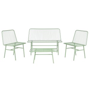 Ensemble Table avec 3 Sièges Home ESPRIT Menthe Métal 115 x 53 x 83 cm