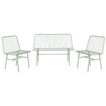 Table Set with 3 Armchairs Home ESPRIT Mint Metal 115 x 53 x 83 cm