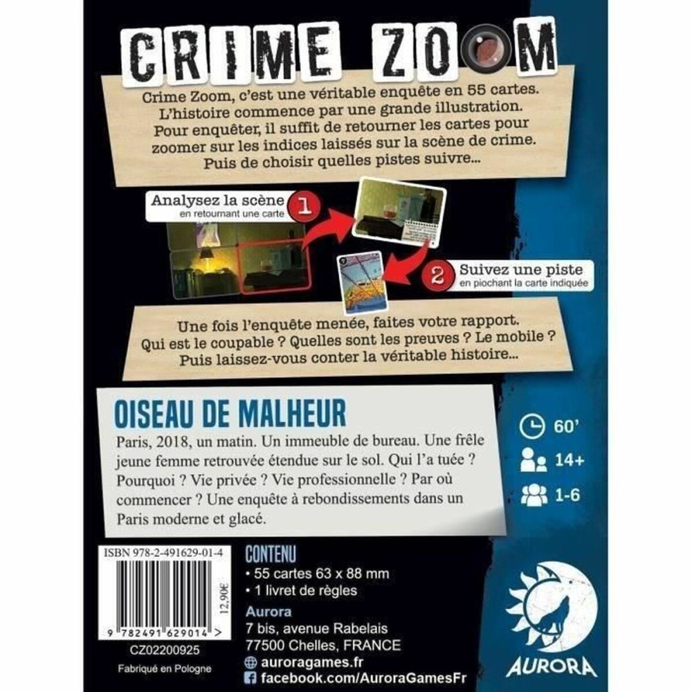 Jeu de société Asmodee Crime Zoom : Oiseau de Malheur (FR)