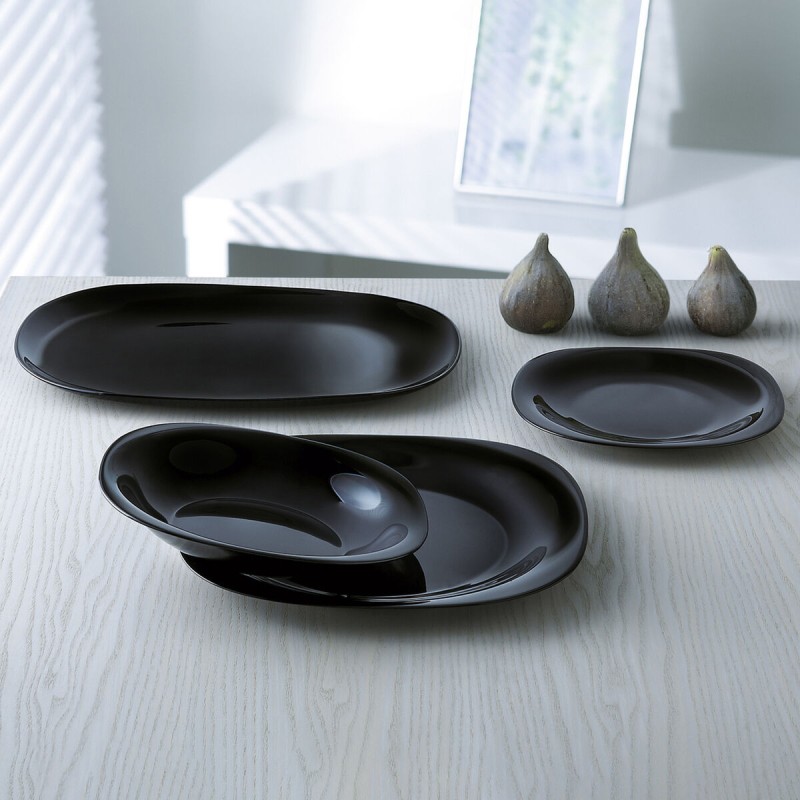 Dessert dish Luminarc Carine Black Glass (19 cm) (24 Units)