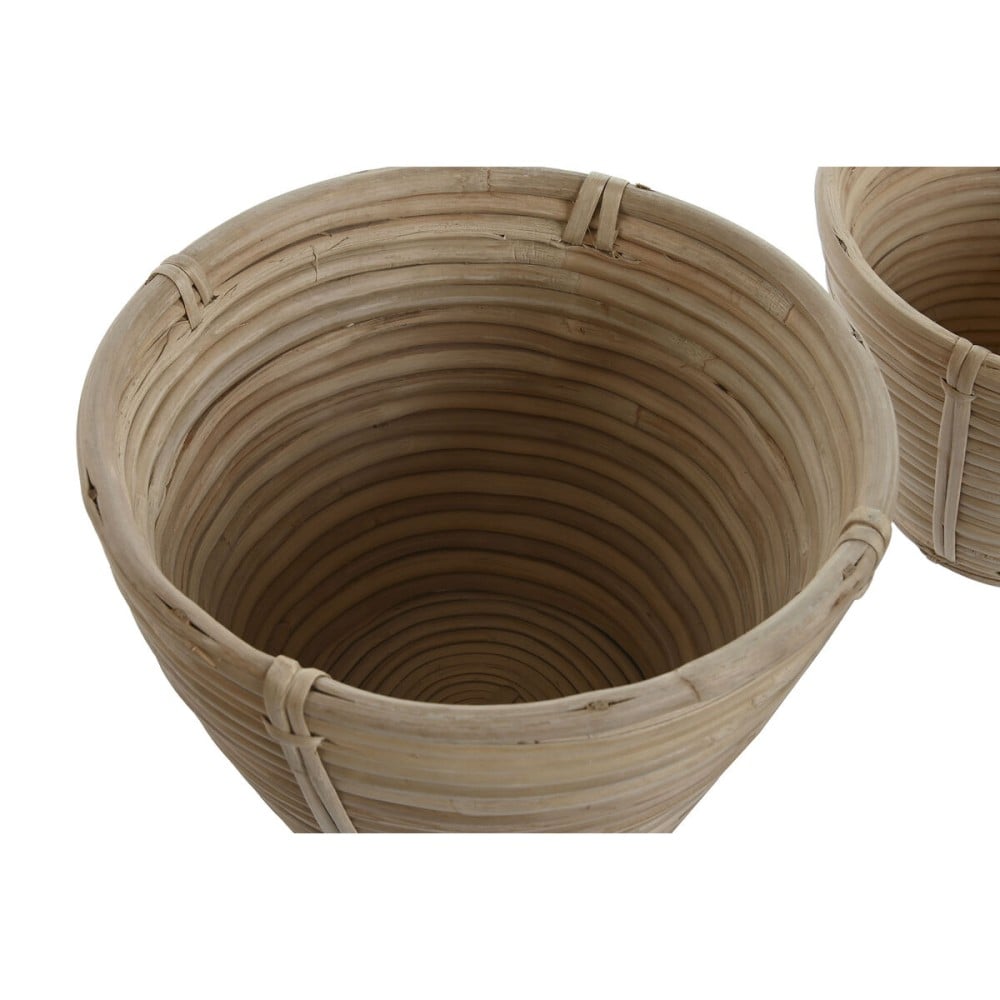 Set de pots de fleurs Home ESPRIT Rotin 25 x 25 x 20 cm