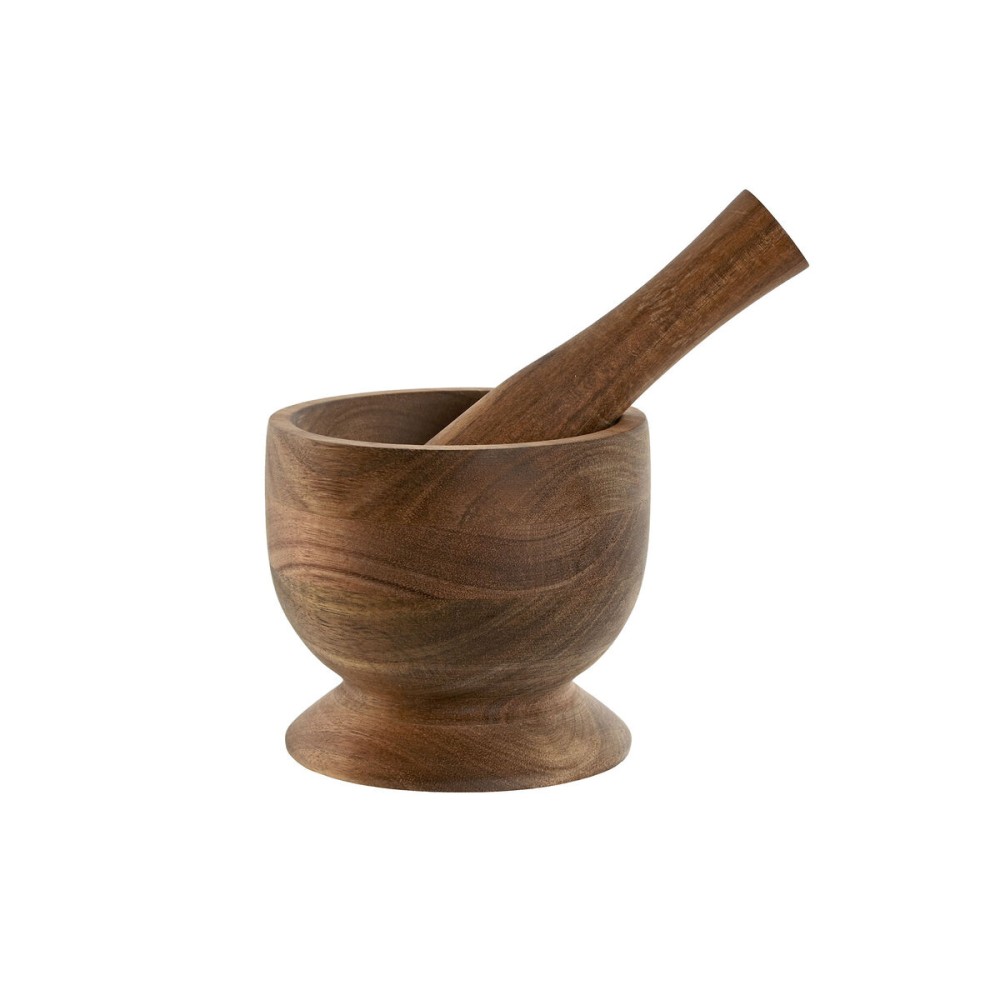 Mortar and pestle Home ESPRIT Acacia 12 x 12 x 10,5 cm