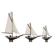 Decorative Figure Home ESPRIT White Brown Mediterranean 55 x 8 x 70 cm (3 Pieces)