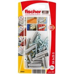 Chevilles et vis Fischer Chevilles et vis 20 Pièces (5 x 25 mm)